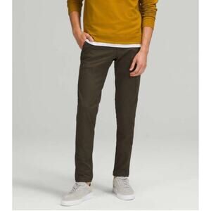 Lululemon Men Commission Pant Skinny Fit Chinos Stretch In Olive Green Size 34